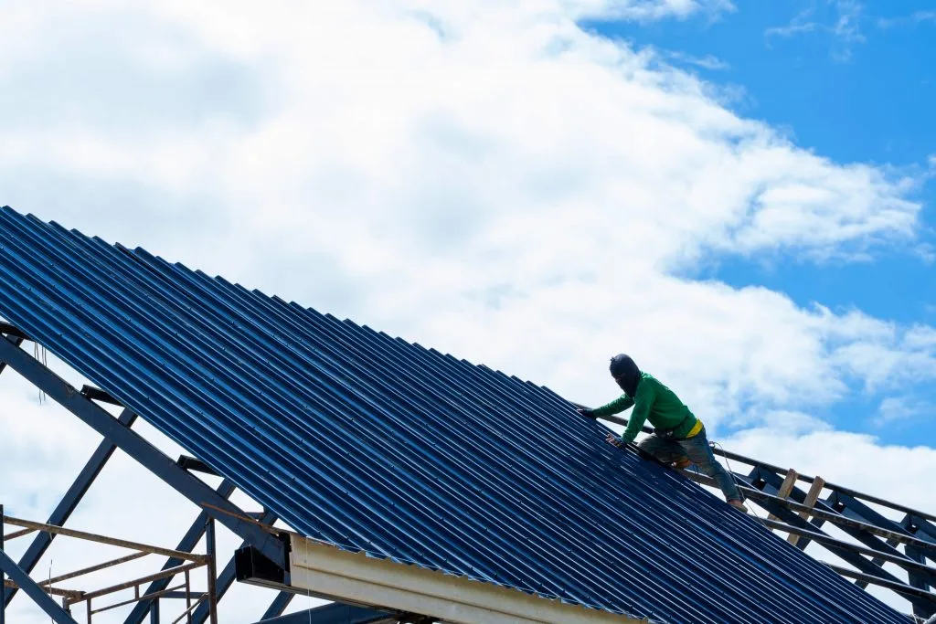 Commercial metal roofing extension